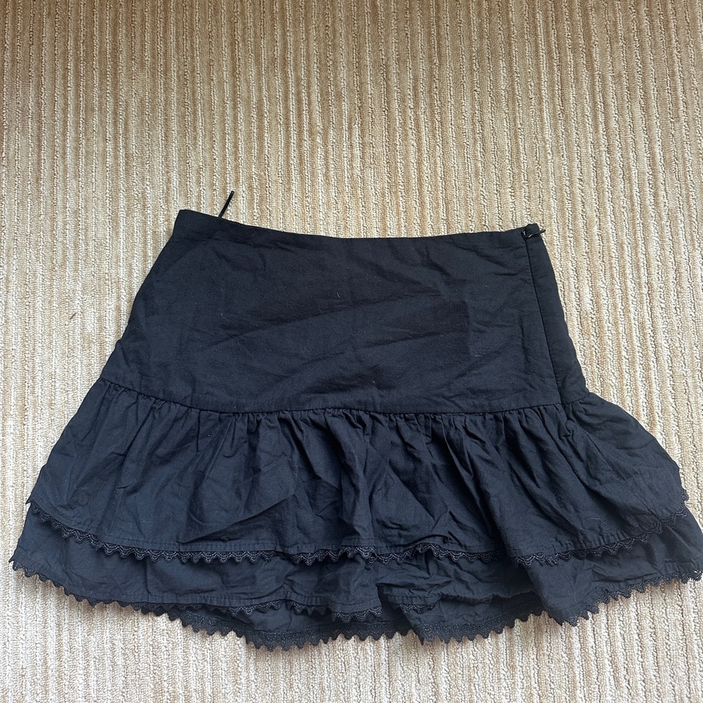 Zara Black Layered Mini Skirt